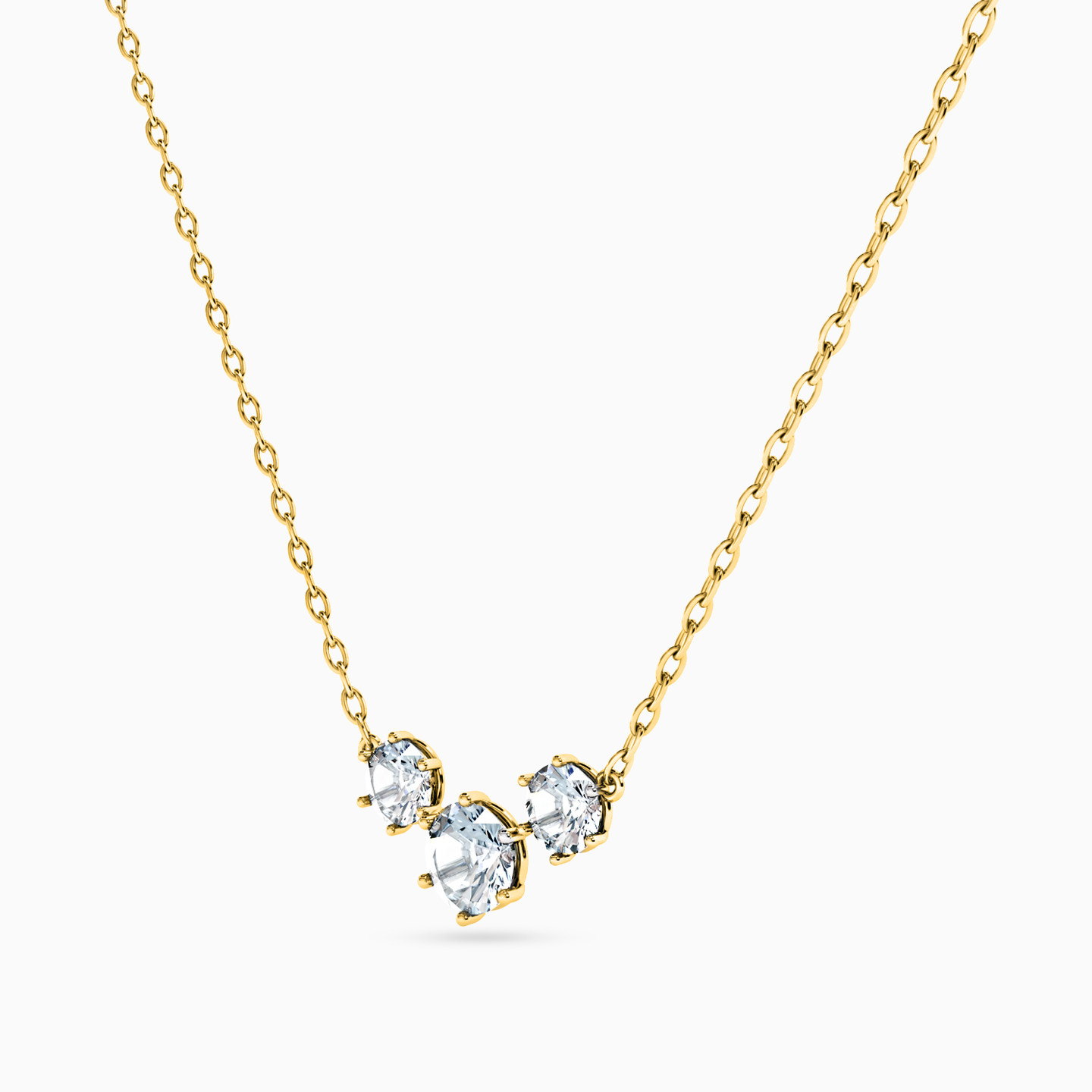 Circle Cubic Zirconia Necklace in 14K Gold - 2 Circle Cubic Zirconia Necklace in 14K Gold - 2