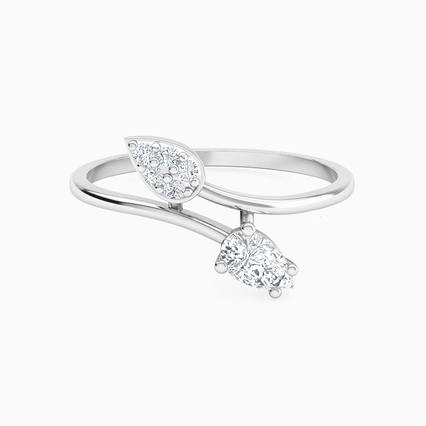 Pear Cubic Zirconia Two Headed Ring in 18K Gold Pear Cubic Zirconia Two Headed Ring in 18K Gold