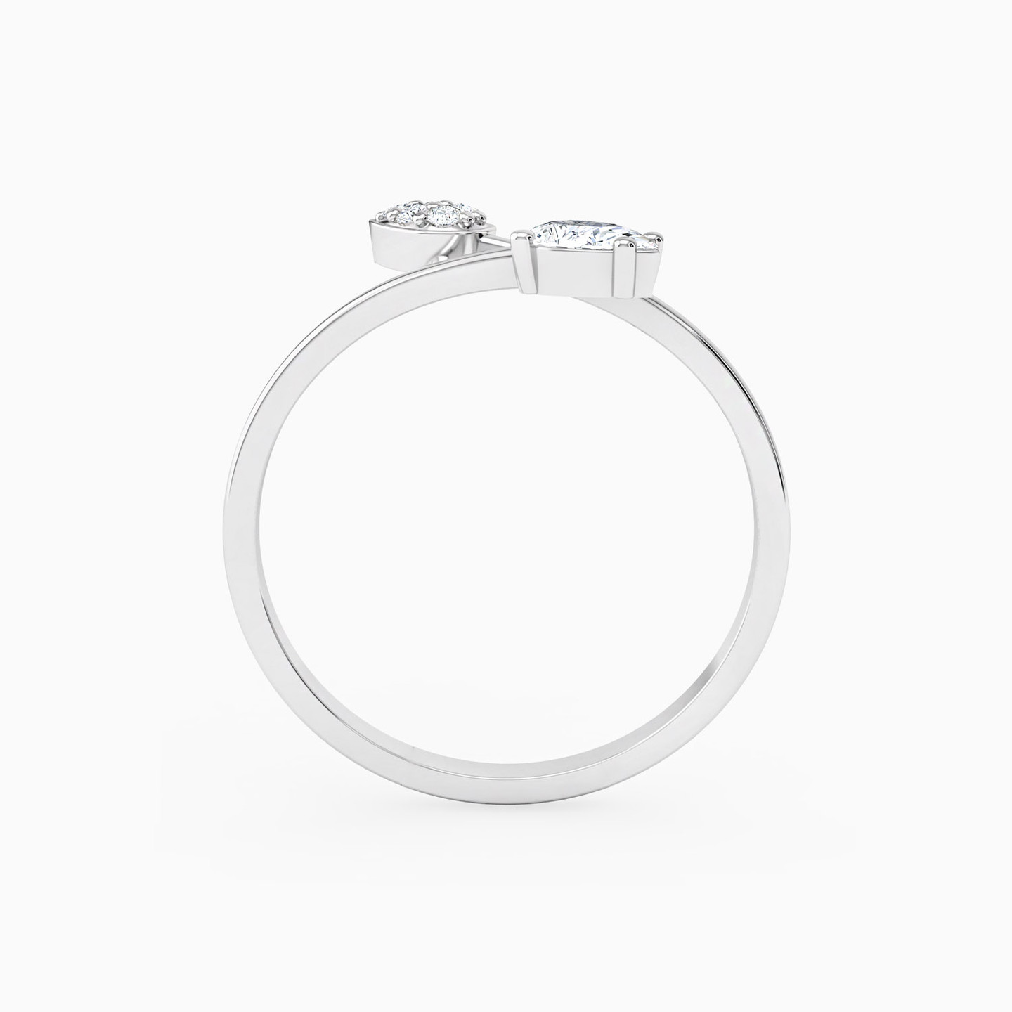 Pear Cubic Zirconia Two Headed Ring in 18K Gold - 3 Pear Cubic Zirconia Two Headed Ring in 18K Gold - 3