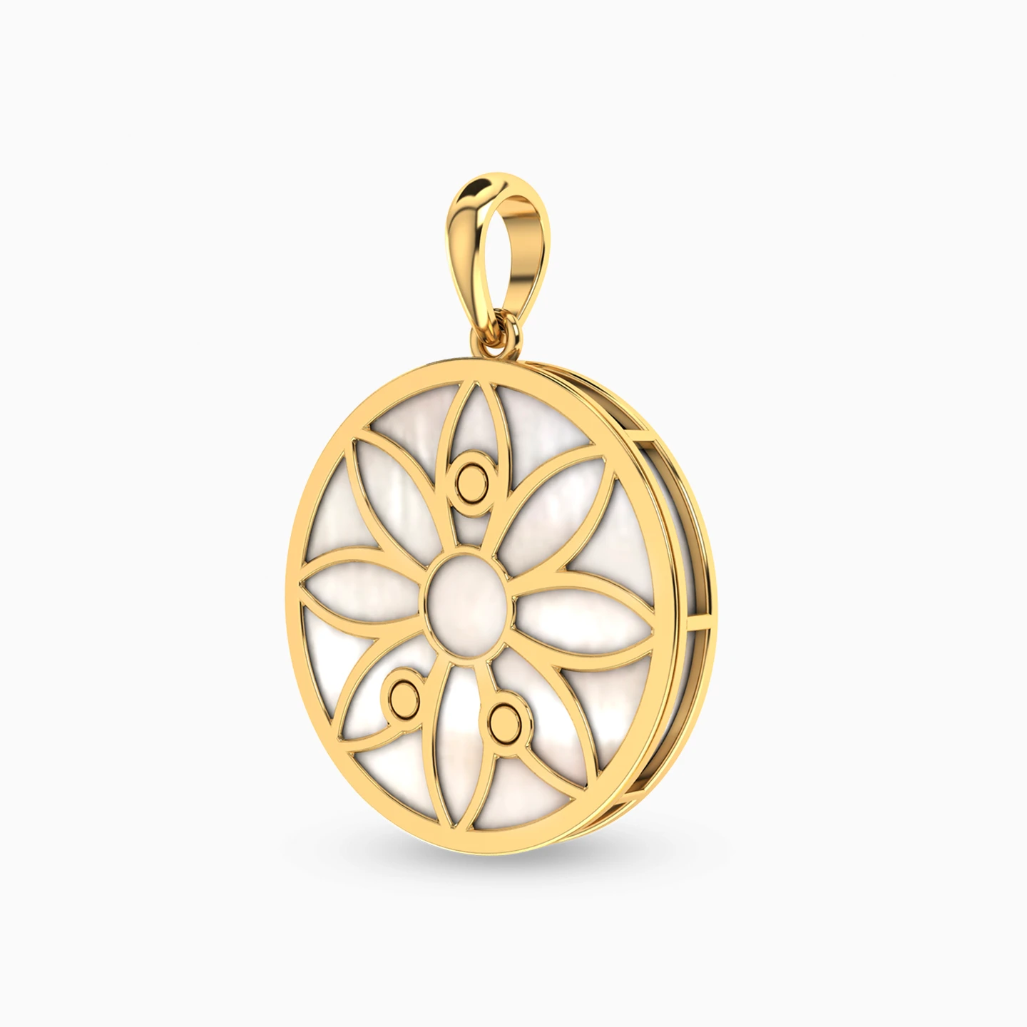 Letter R Pearl Pendant in 18K Gold - 3 Letter R Pearl Pendant in 18K Gold - 3