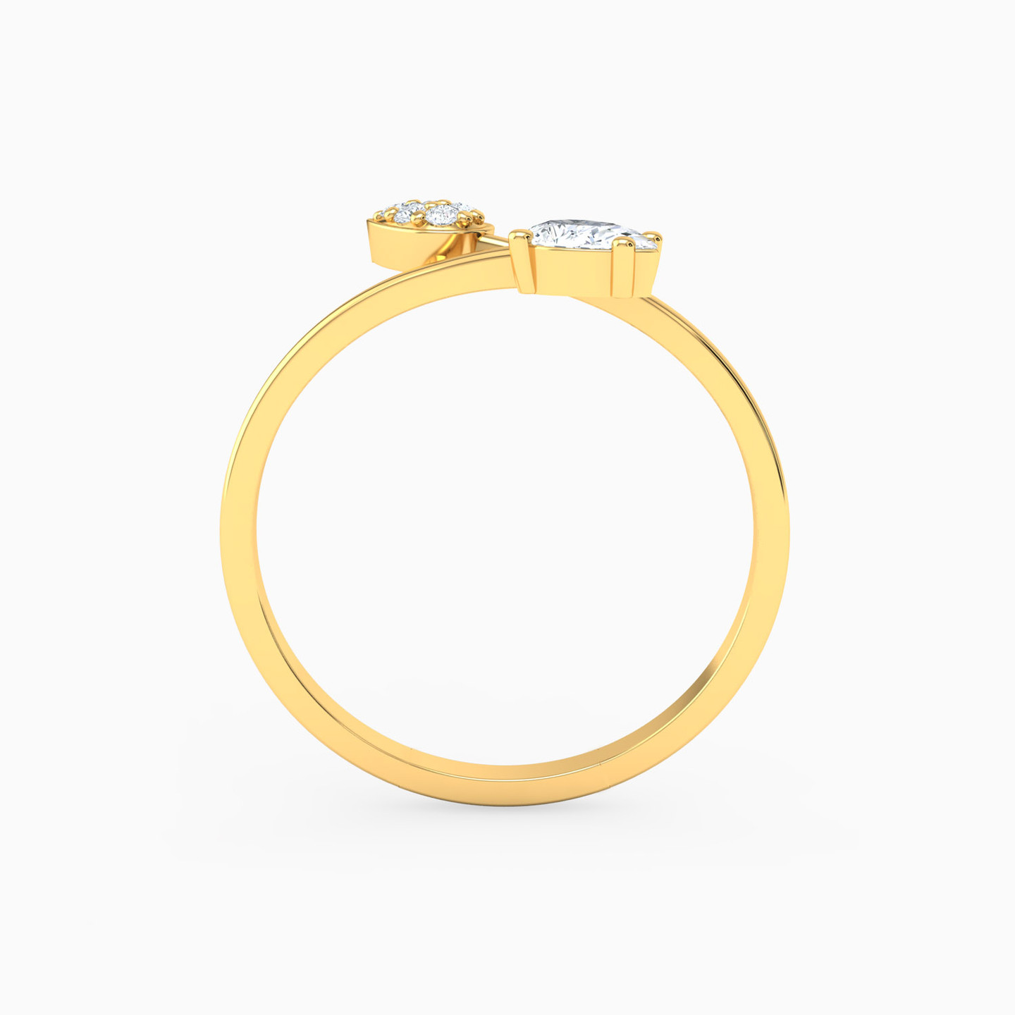 18K Gold Cubic Zirconia Two-headed Ring - 3