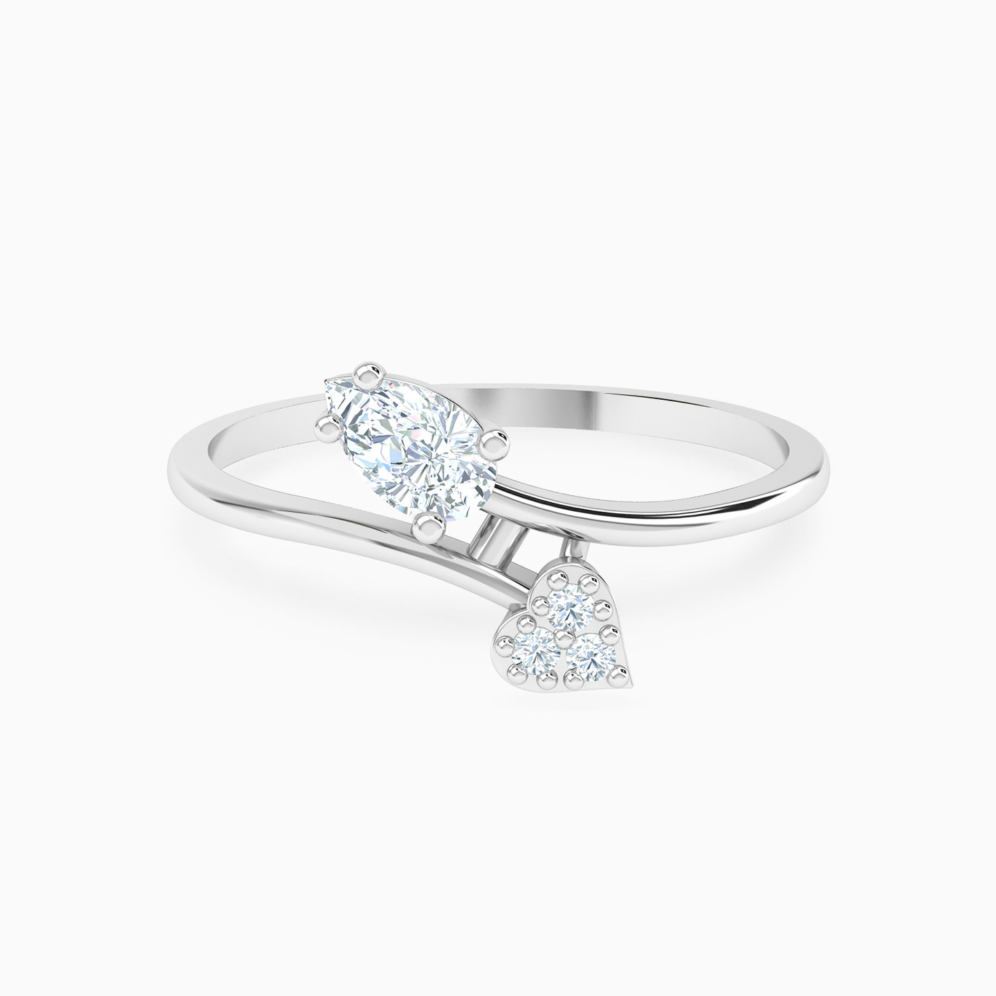 Pear Cubic Zirconia Two Headed Ring in 18K Gold Pear Cubic Zirconia Two Headed Ring in 18K Gold