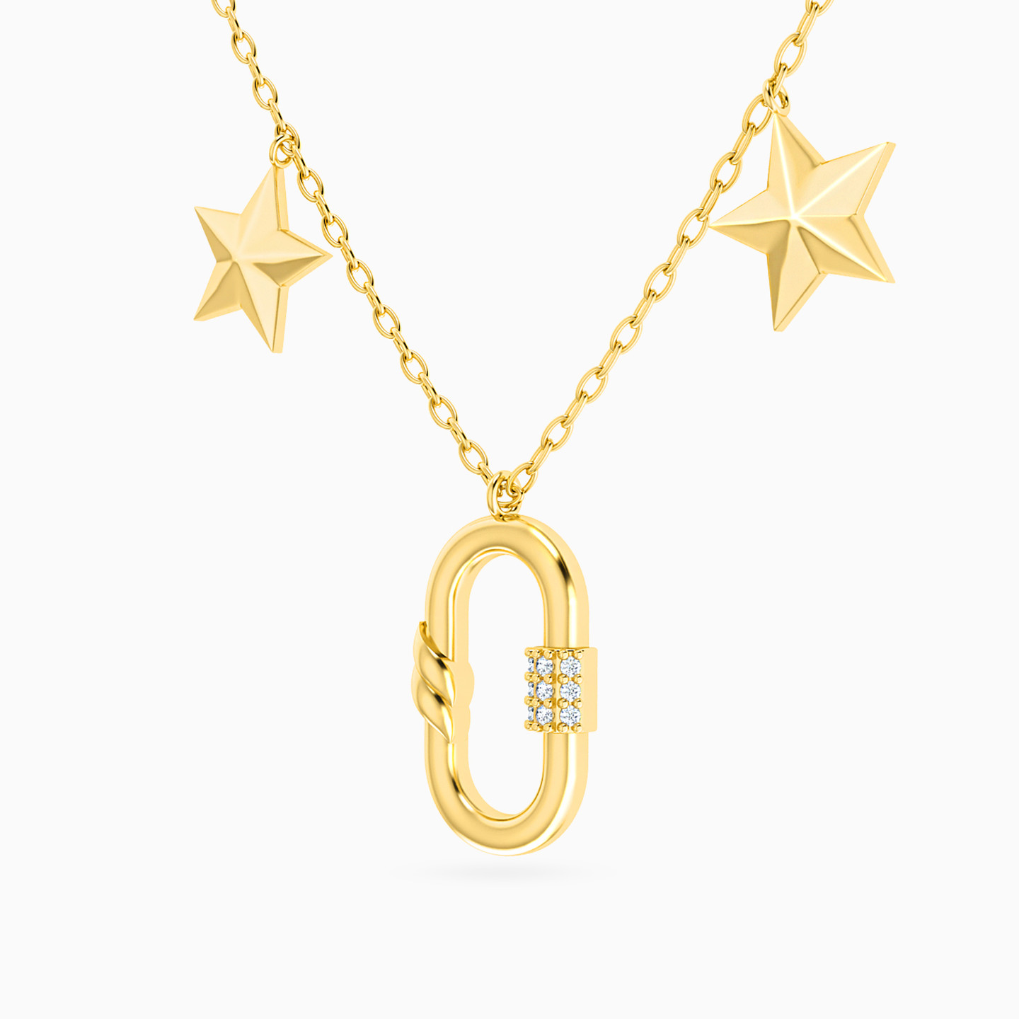 سلسلة ذهب نجمة عيار 18 قيراط مزينة بالألماس - 2 سلسلة ذهب نجمة عيار 18 قيراط مزينة بالألماس - 2