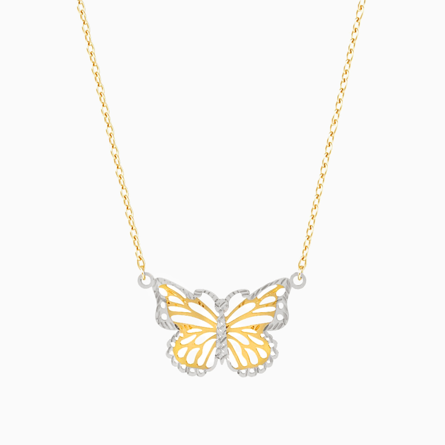 Butterfly Necklace In 18K Gold