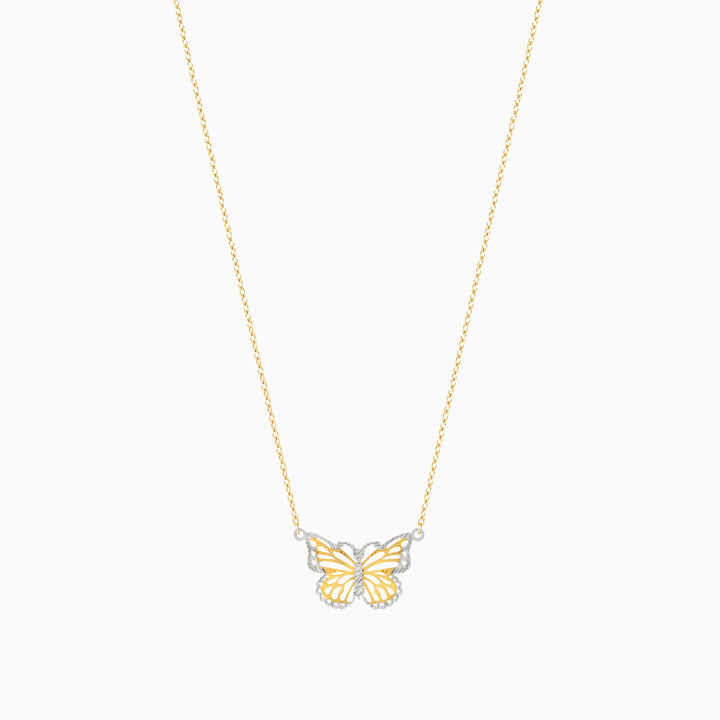 Butterfly Necklace In 18K Gold - 3