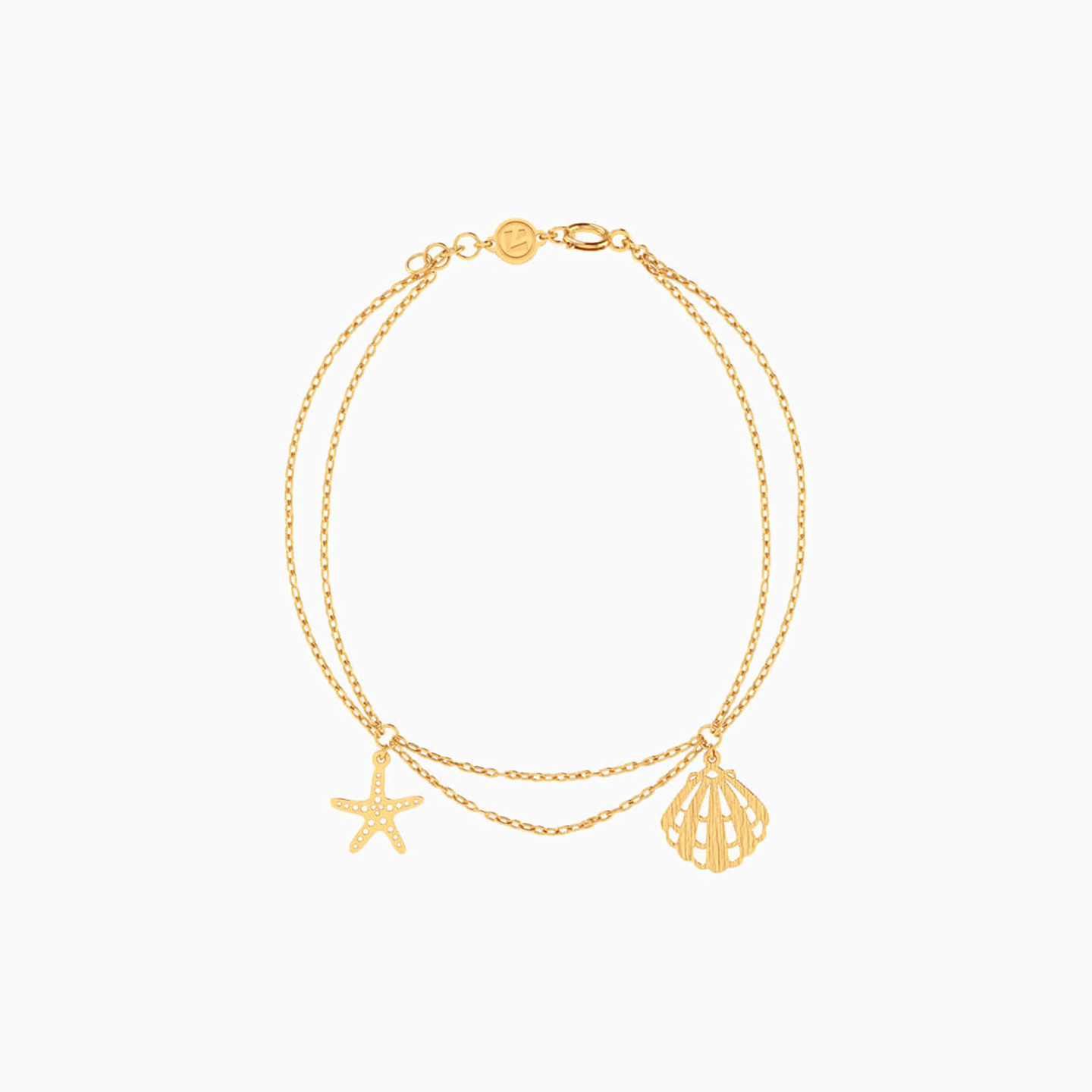 Starfish and Seashell Chain Bracelet in 18K Gold Starfish and Seashell Chain Bracelet in 18K Gold