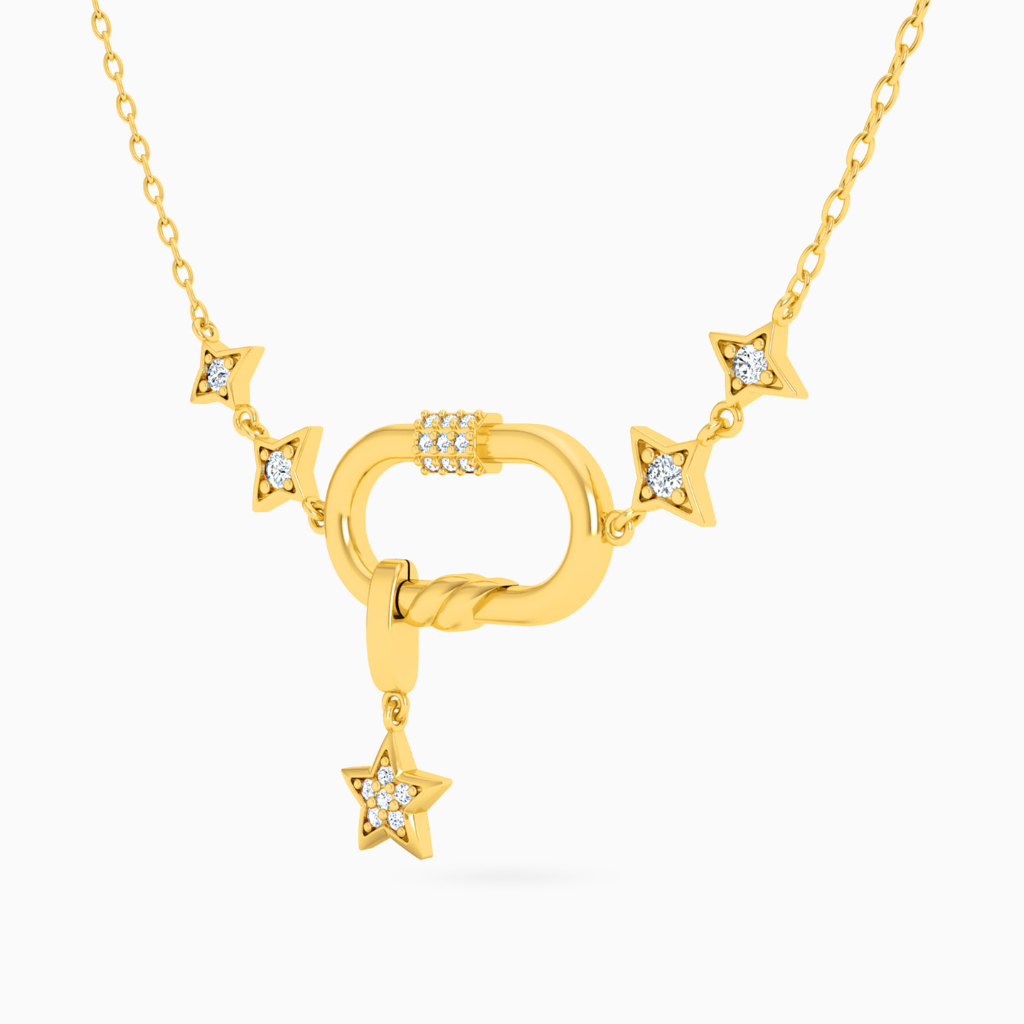 18K Gold Diamond Pendant Necklace - 2