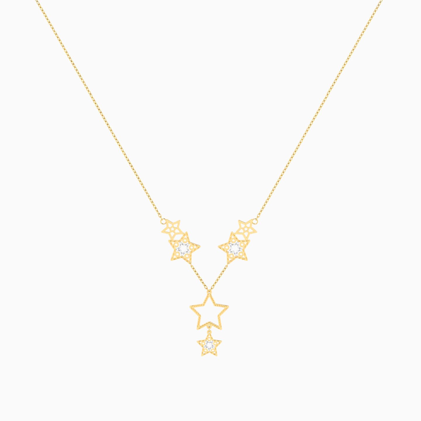 Star Chain Necklace in 18K Gold - 3 Star Chain Necklace in 18K Gold - 3