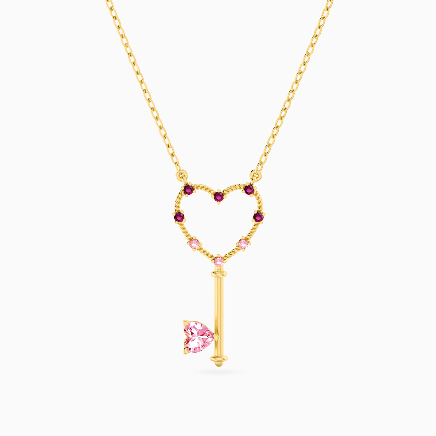 Key Rose Stone Necklace in 18K Gold Key Rose Stone Necklace in 18K Gold