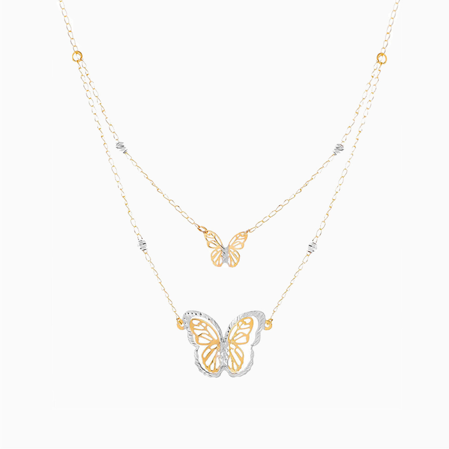 سلسلة طبقات ذهب فراشة عيار 18 قيراط - 2 سلسلة طبقات ذهب فراشة عيار 18 قيراط - 2