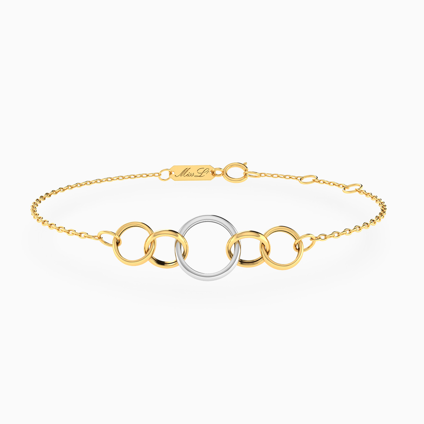 アクセサリー circle line bracelet chain bracelet made of intertwined circles of insteps [DB8