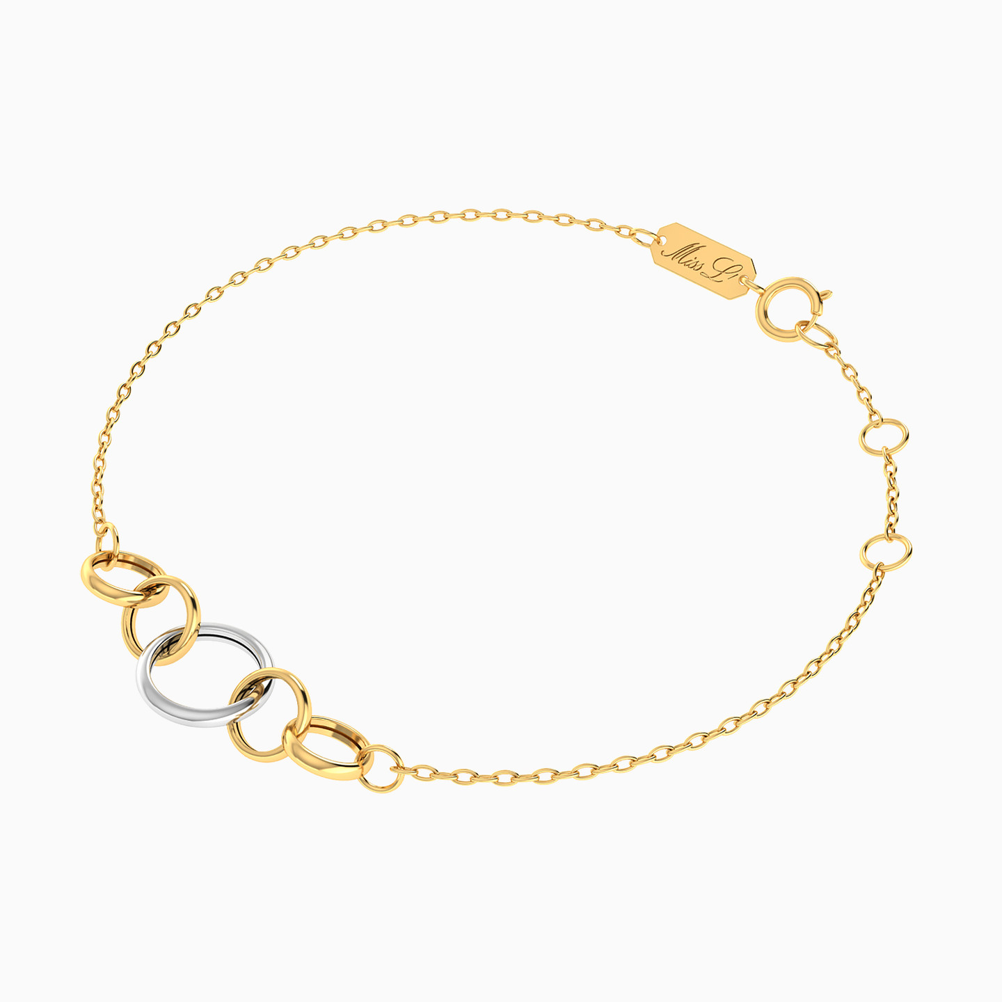 Circle Chain Bracelet in 18K Gold - 3 Circle Chain Bracelet in 18K Gold - 3