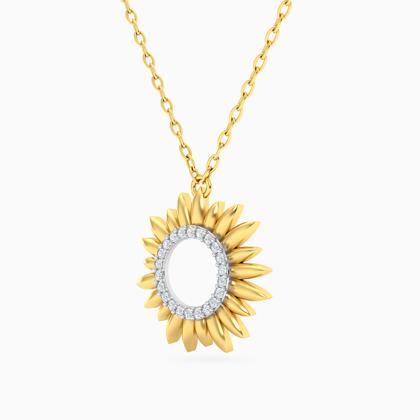 18K Gold Diamond Pendant Necklace - 2