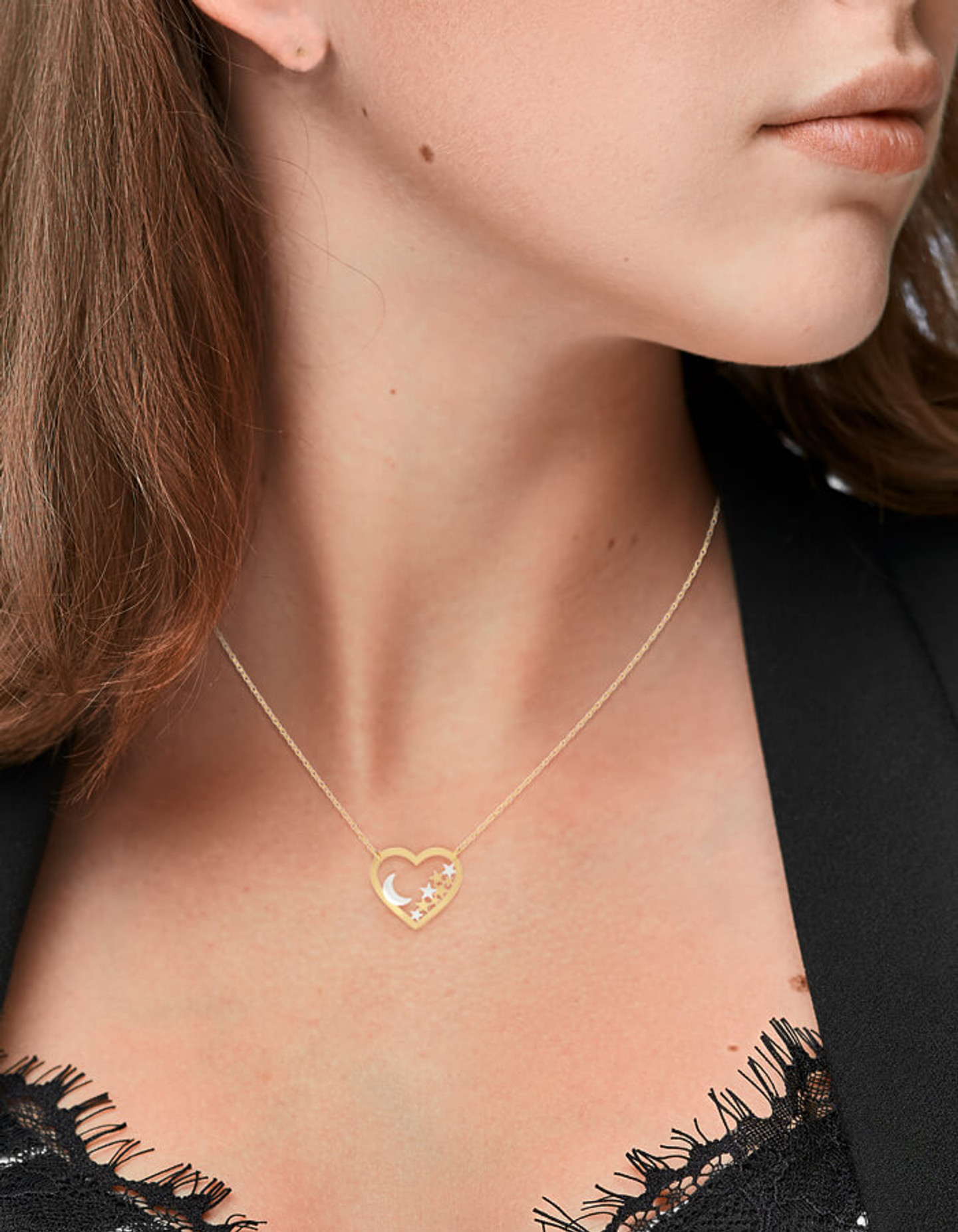 Heart Necklace In 18K Gold - 2 Heart Necklace In 18K Gold - 2