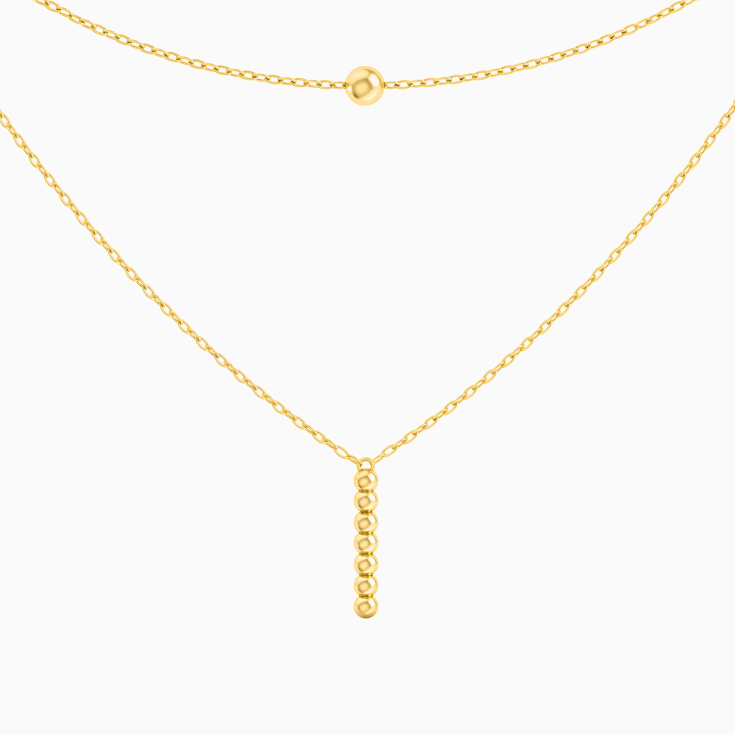 Round Layered Necklace in 18K Gold - 2 Round Layered Necklace in 18K Gold - 2