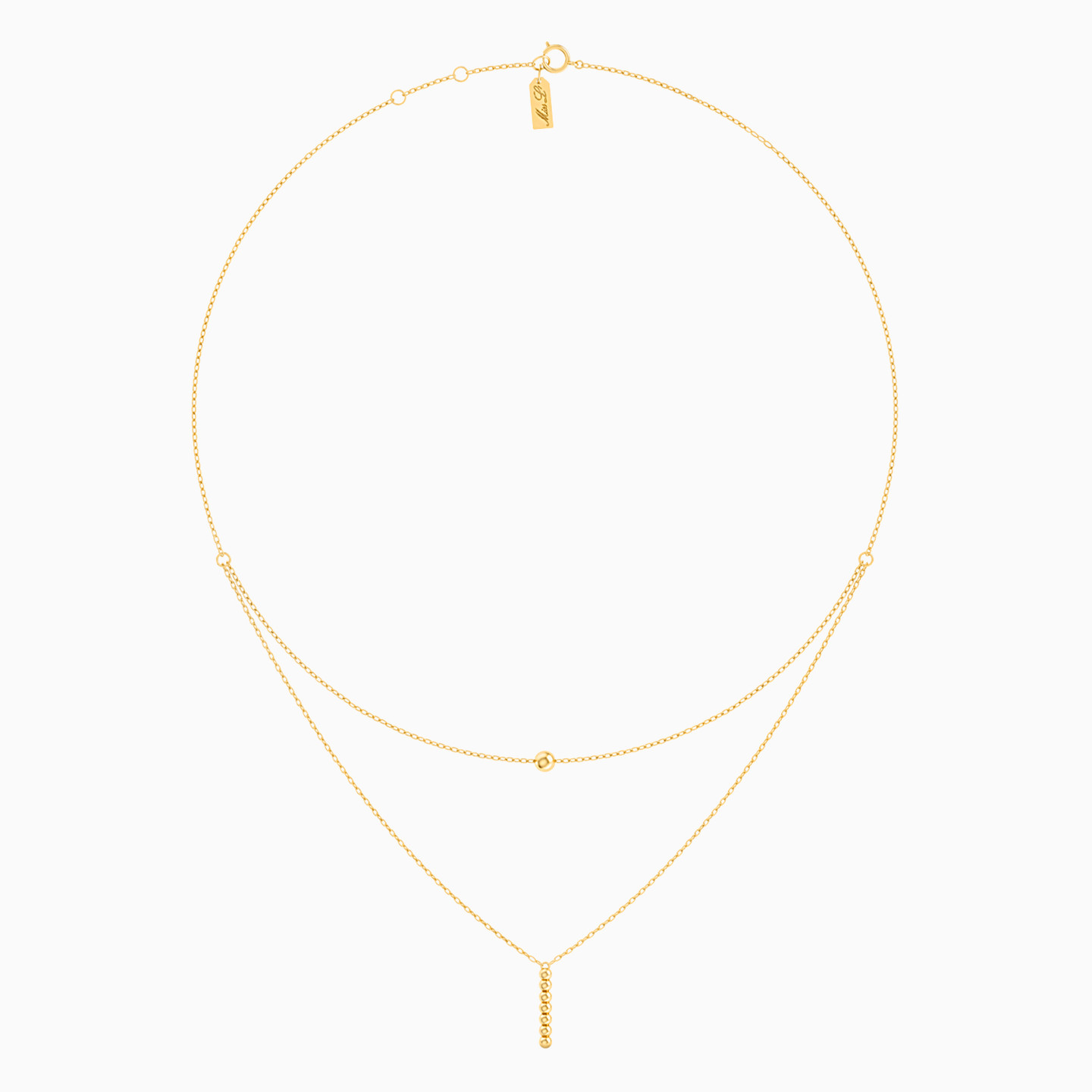 Round Layered Necklace in 18K Gold - 3 Round Layered Necklace in 18K Gold - 3