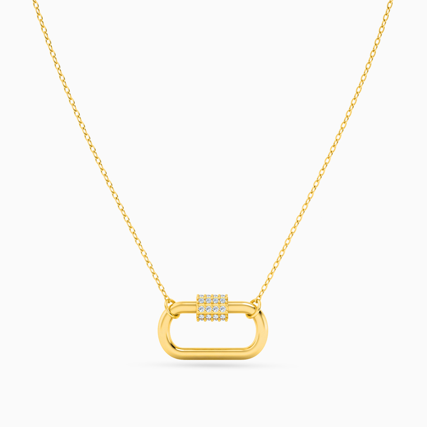 سلسلة ذهب بيضاوية عيار 18 قيراط مزينة بالألماس - 3 سلسلة ذهب بيضاوية عيار 18 قيراط مزينة بالألماس - 3