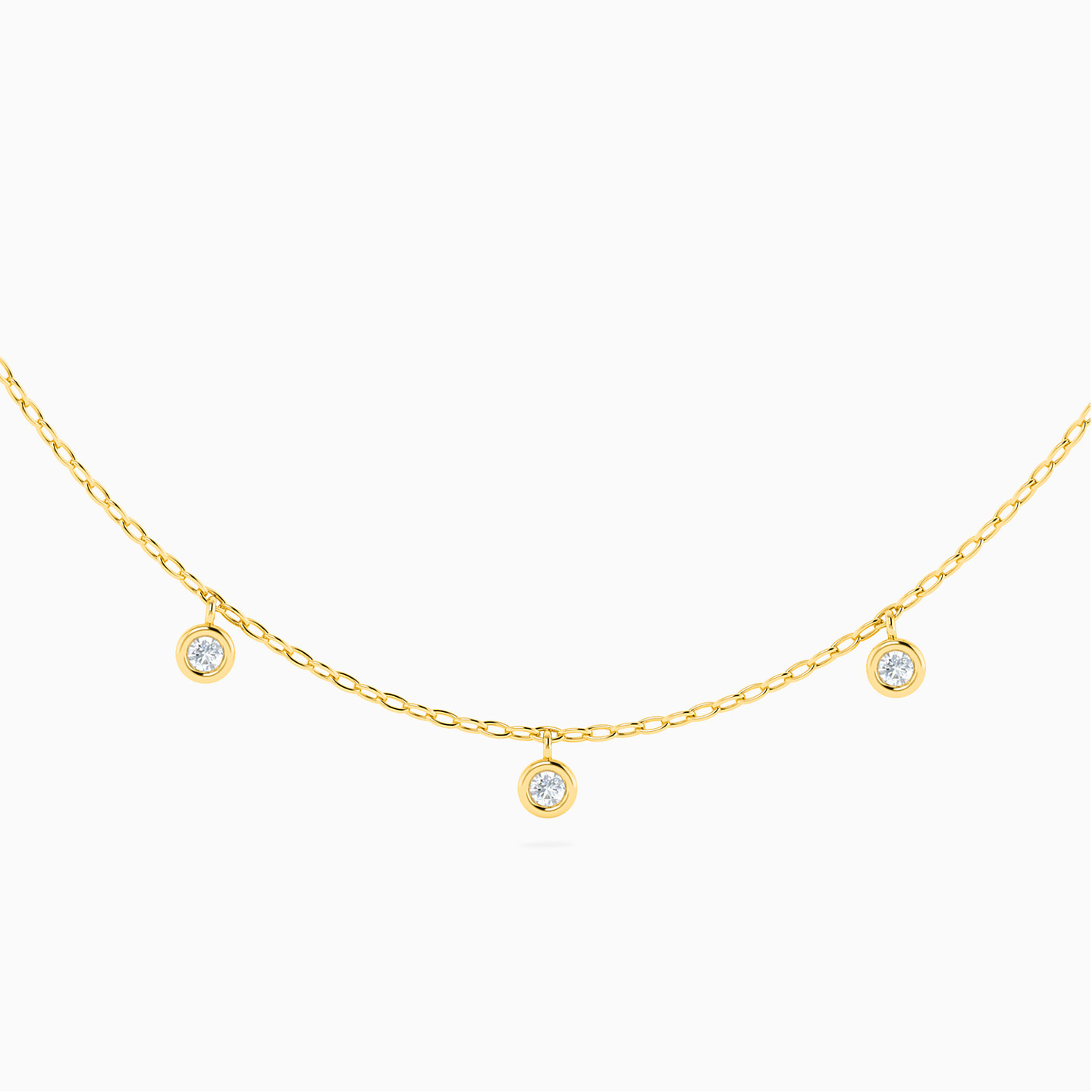 Circle Diamonds Chain Necklace in 18K Gold - 2 Circle Diamonds Chain Necklace in 18K Gold - 2