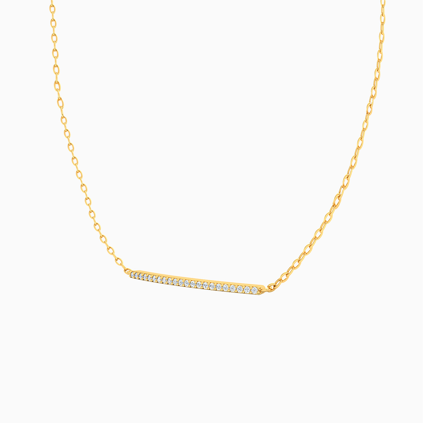 Slim Diamonds Chain Necklace in 18K Gold - 3 Slim Diamonds Chain Necklace in 18K Gold - 3