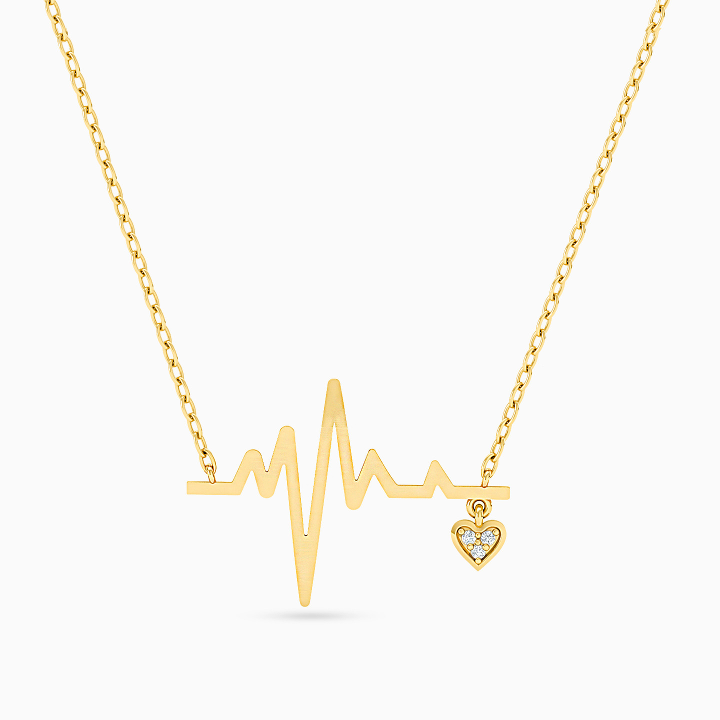 Heartbeat Diamonds Chain Necklace in 18K Gold - 3
