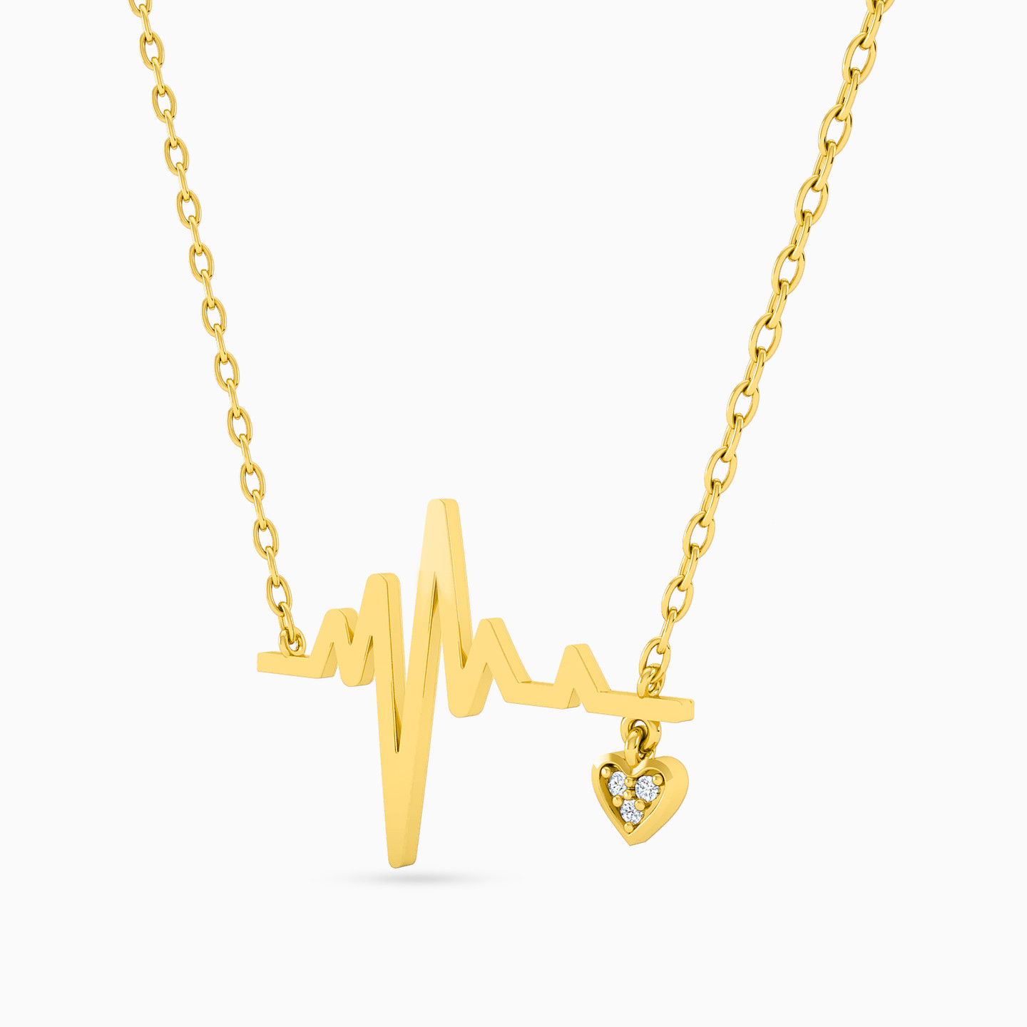 Heartbeat Diamonds Chain Necklace in 18K Gold - 4