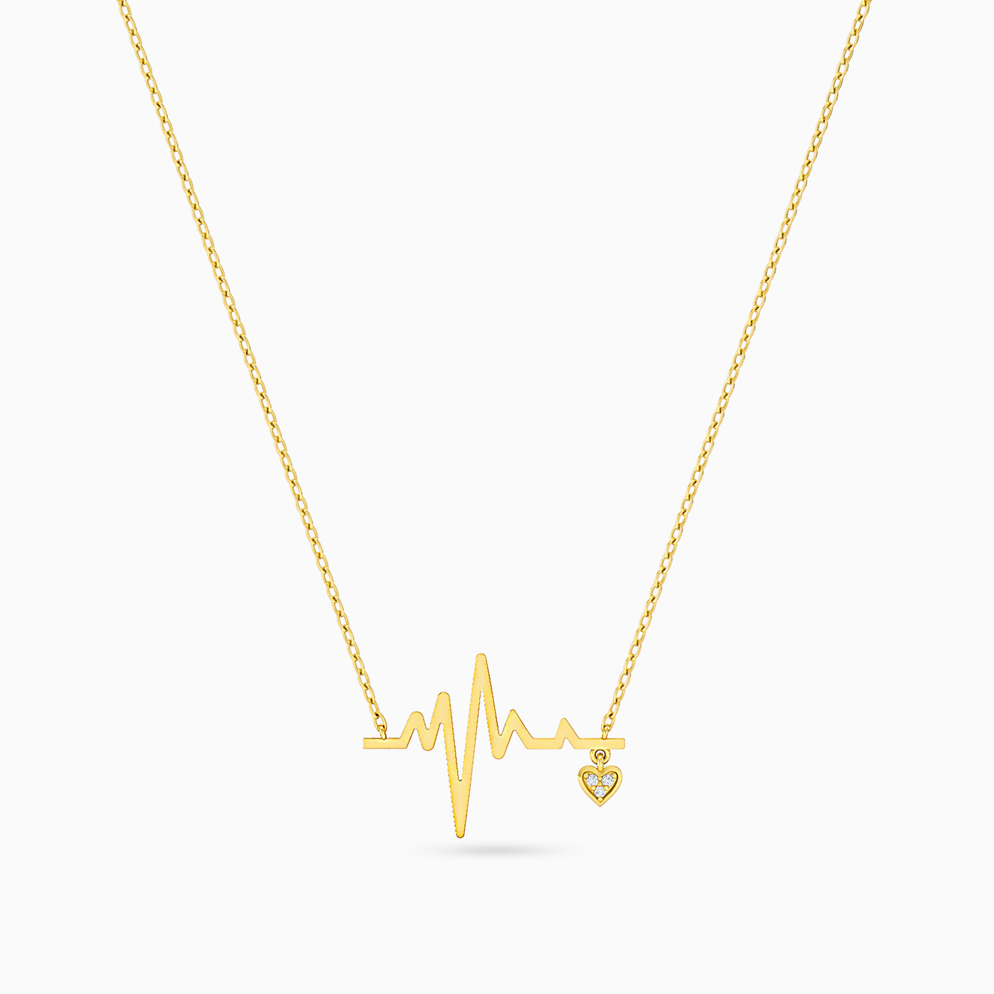 Heartbeat Diamonds Chain Necklace in 18K Gold - 3