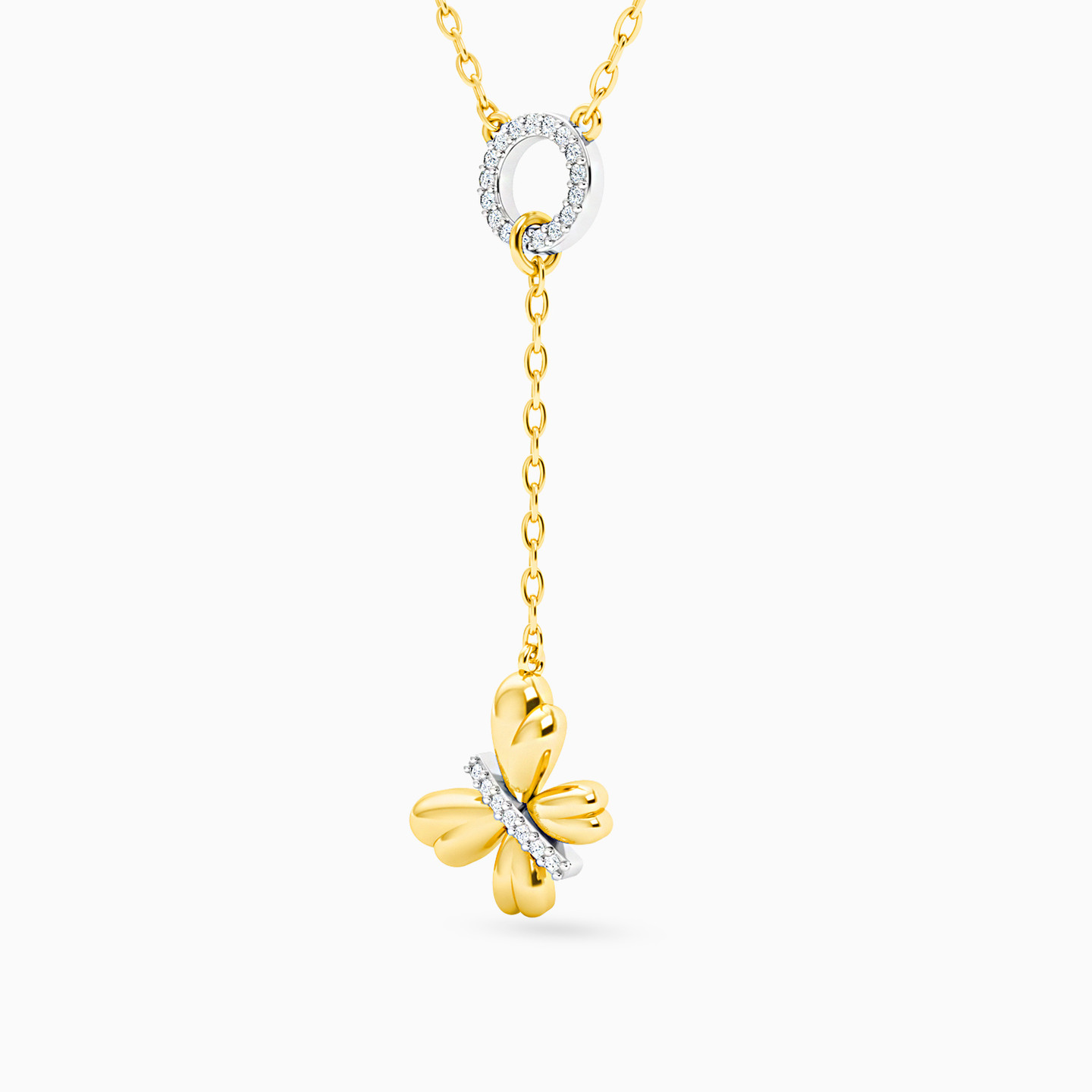 Butterfly Diamonds Necklace In 18K Gold - 2