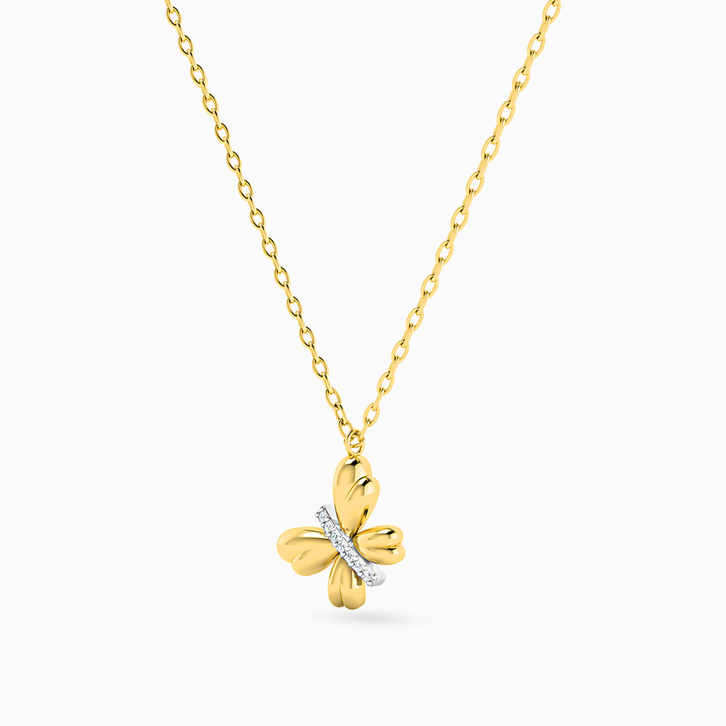 Butterfly Diamonds Necklace In 18K Gold - 2 Butterfly Diamonds Necklace In 18K Gold - 2