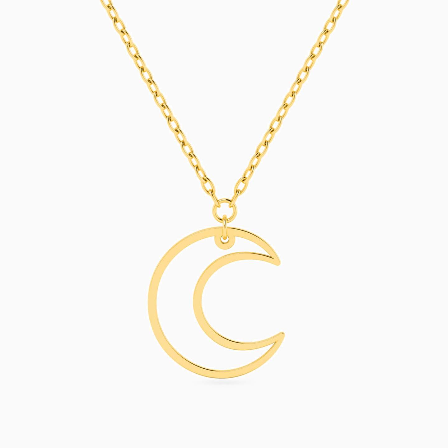 Crescent Necklace In 18K Gold