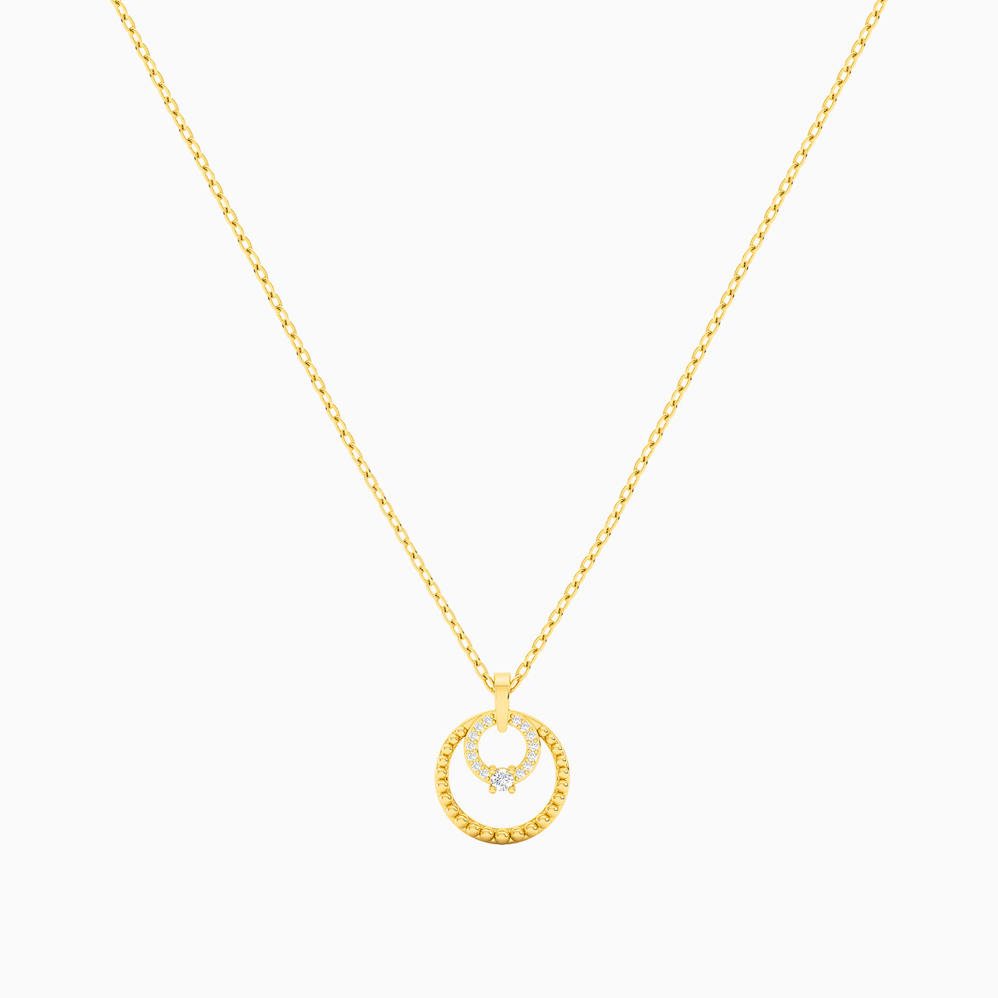 18K Gold Diamond Pendant Necklace - 3