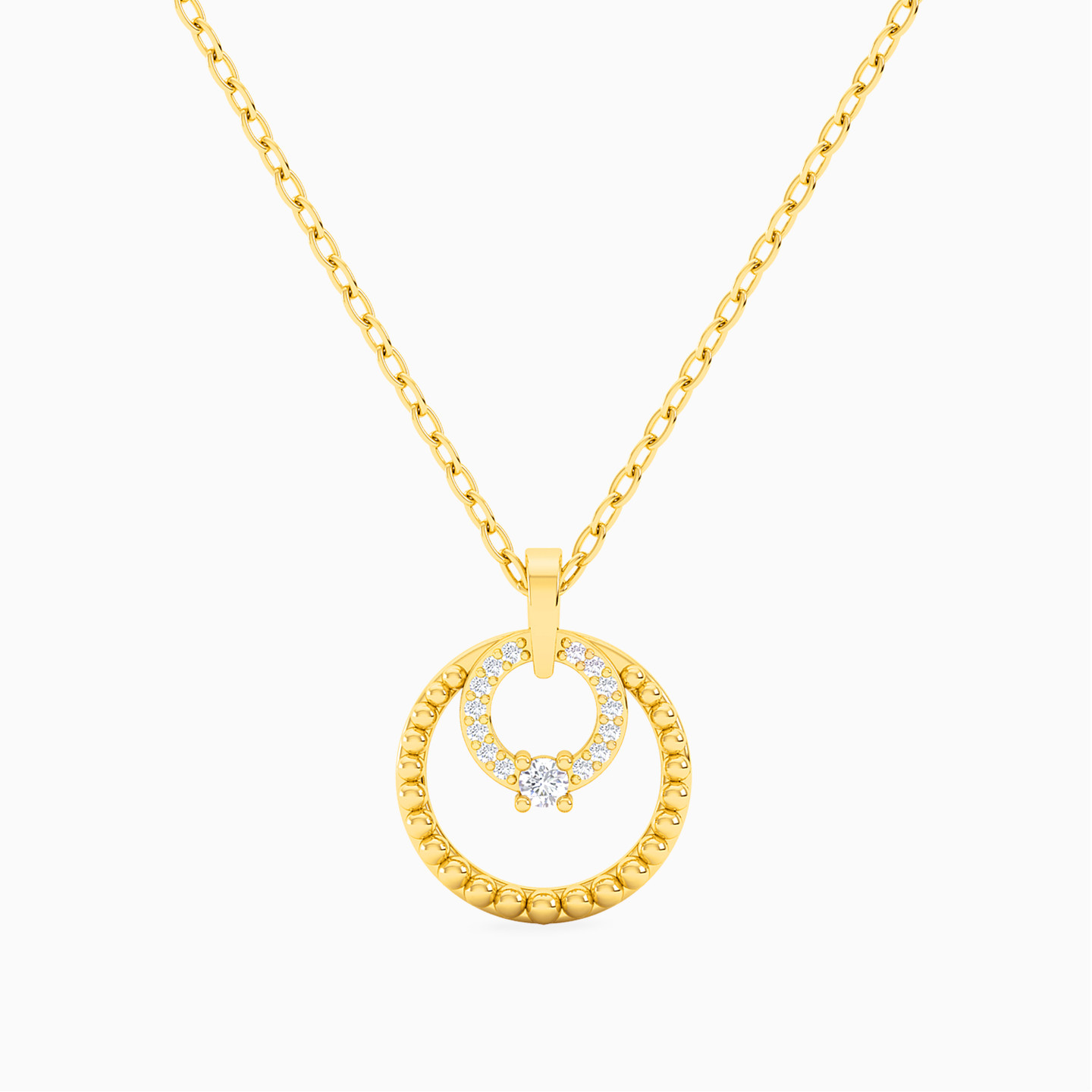 18K Gold Diamond Pendant Necklace