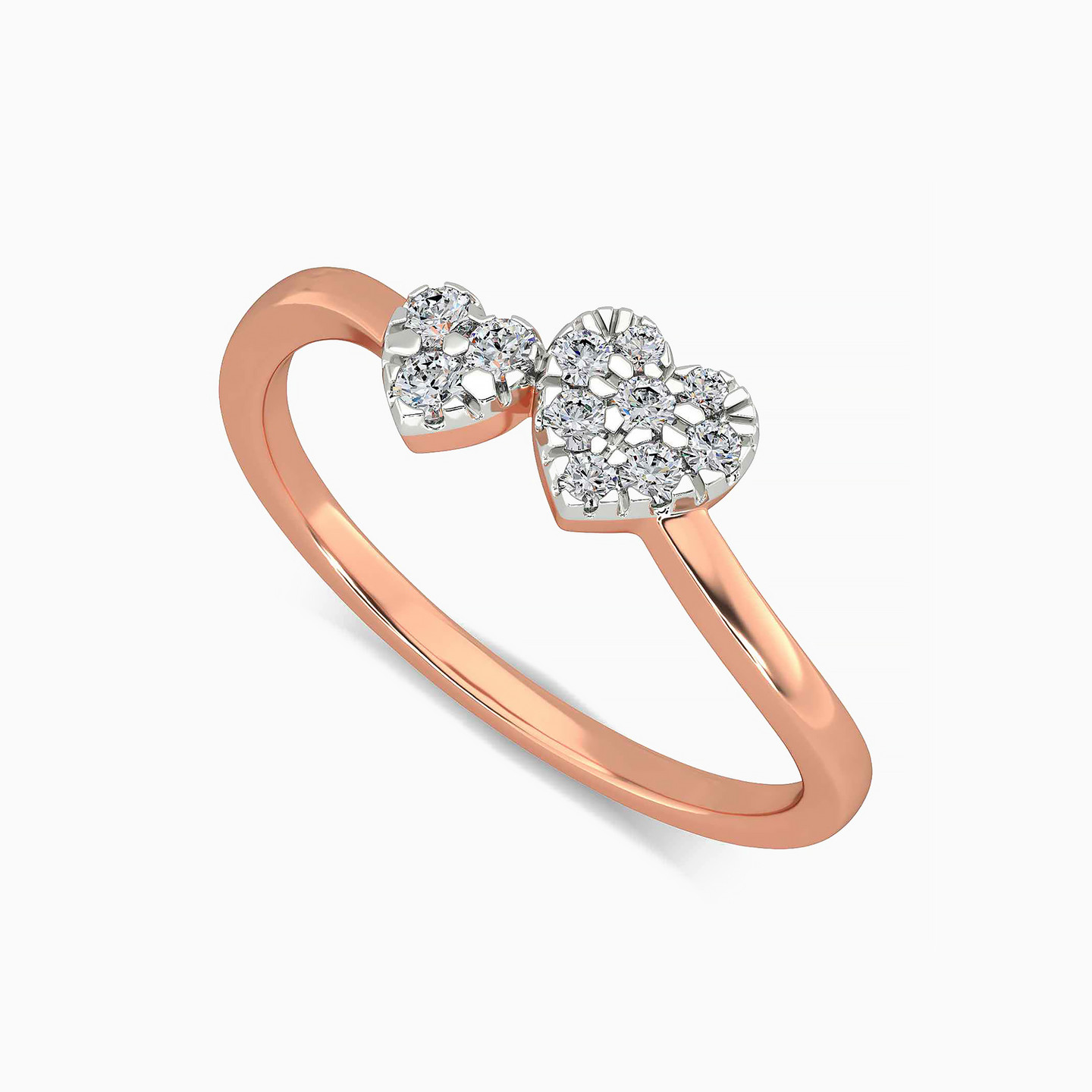 Heart Diamond Ring in 18K Gold - 2 Heart Diamond Ring in 18K Gold - 2