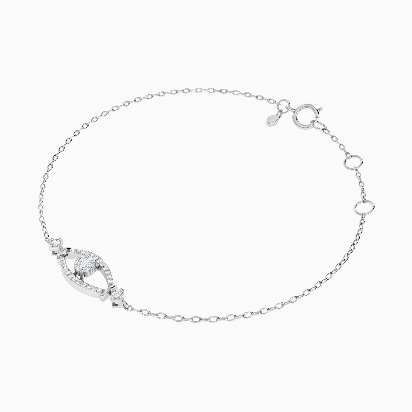 Marquise Diamond Chain Bracelet in 18K Gold - 2 Marquise Diamond Chain Bracelet in 18K Gold - 2