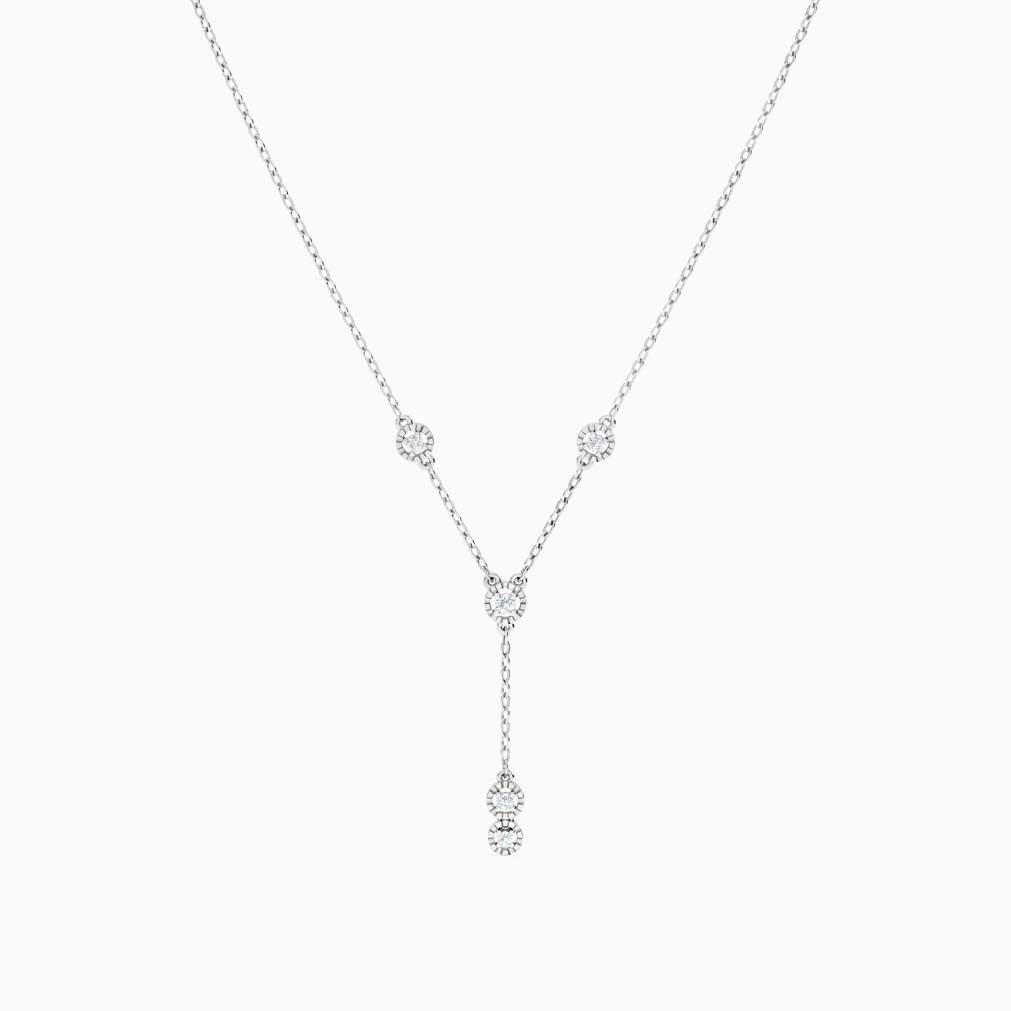 Circle Diamond Necklace in 18K Gold - 3