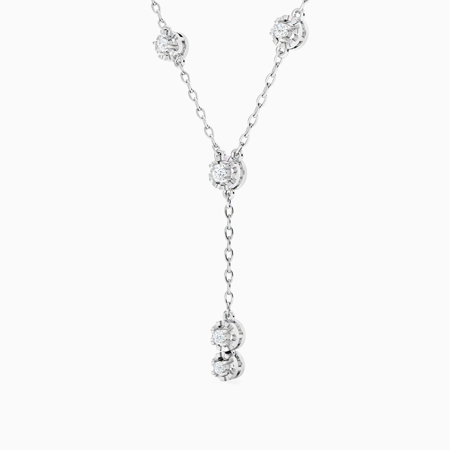 Circle Diamond Necklace in 18K Gold - 2