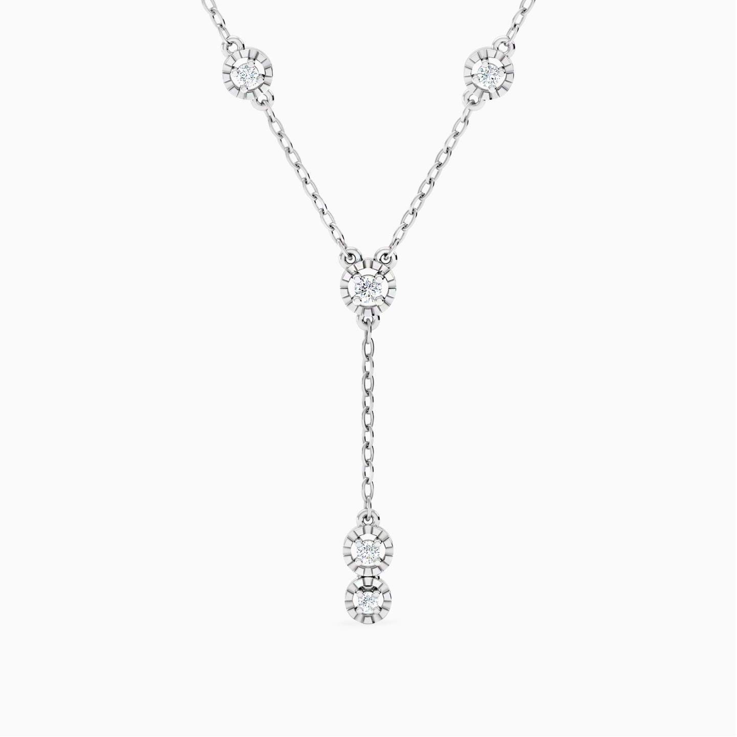 Circle Diamond Necklace in 18K Gold