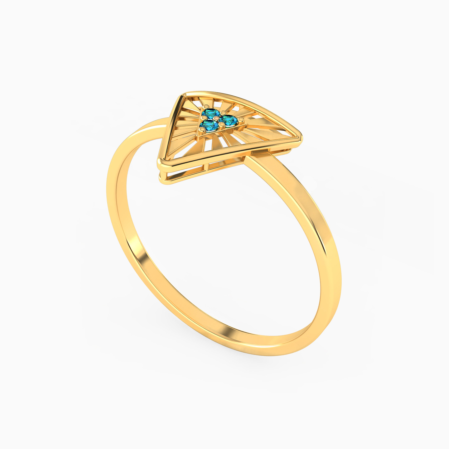 14K Gold Colored Stones Statement Ring - 2