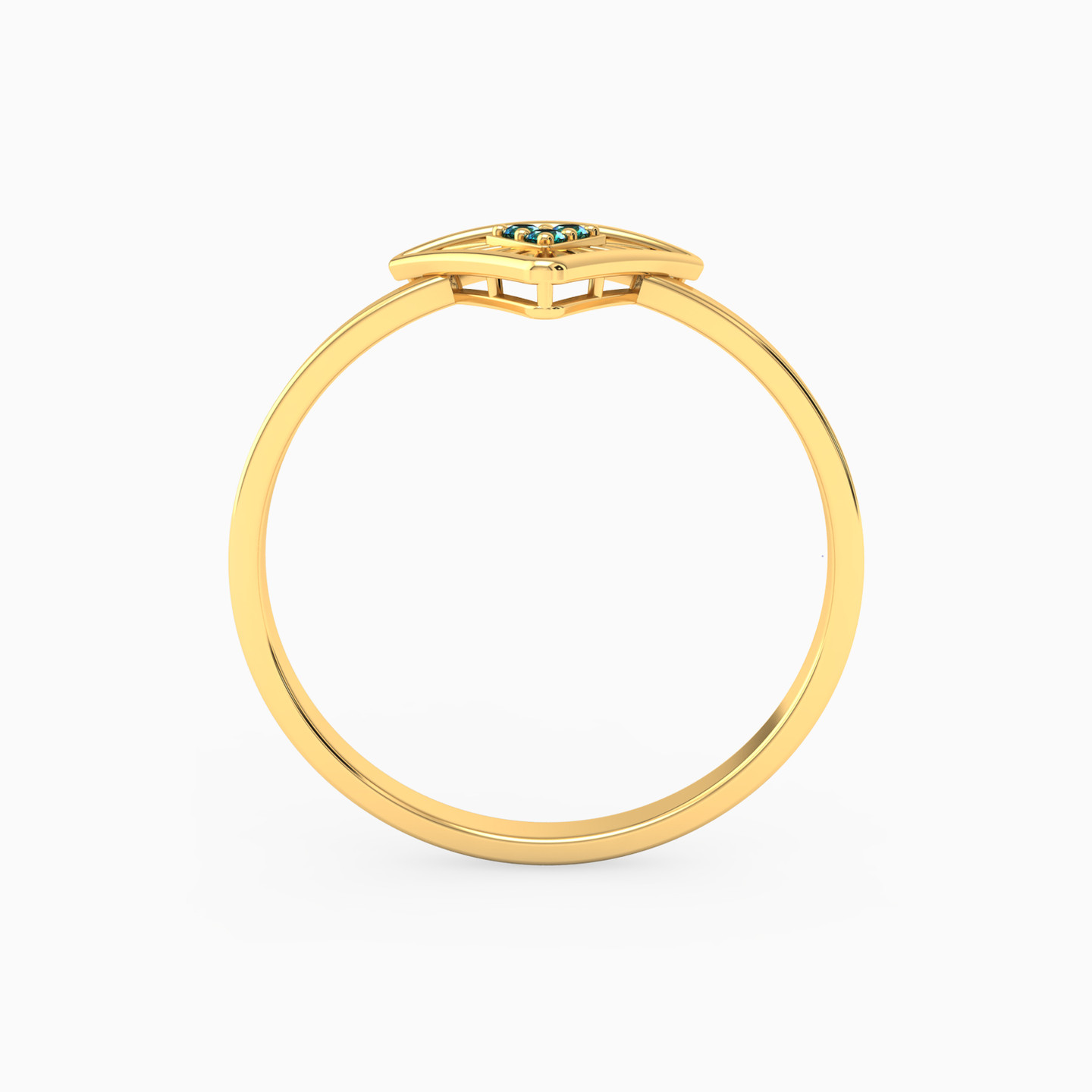 14K Gold Colored Stones Statement Ring - 3