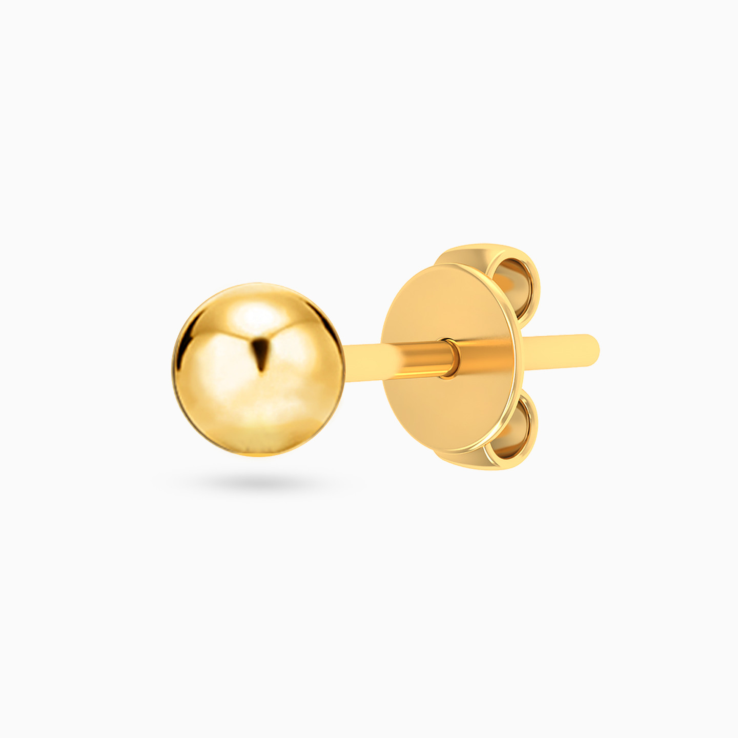 Round Stud Earrings in 14K Gold - 3 Round Stud Earrings in 14K Gold - 3
