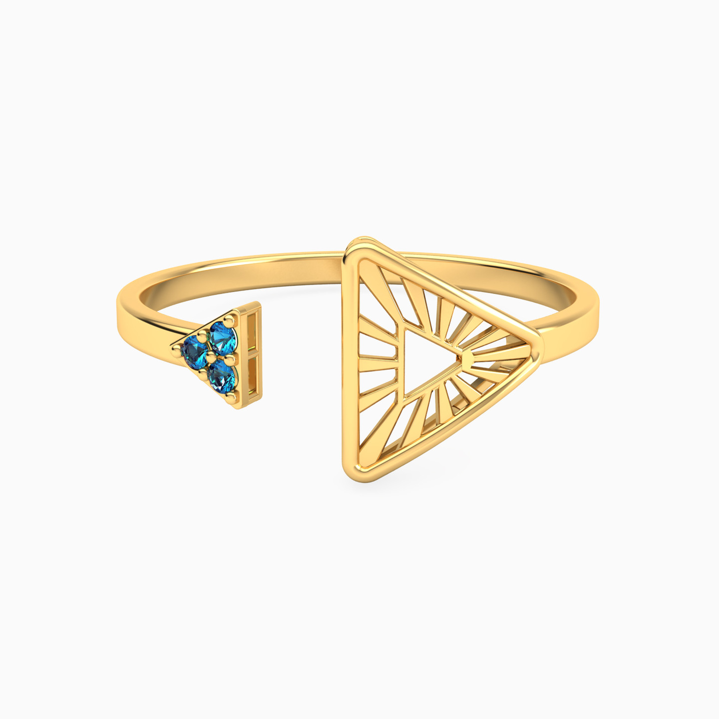 14K Gold Colored Stones Two-headed Ring