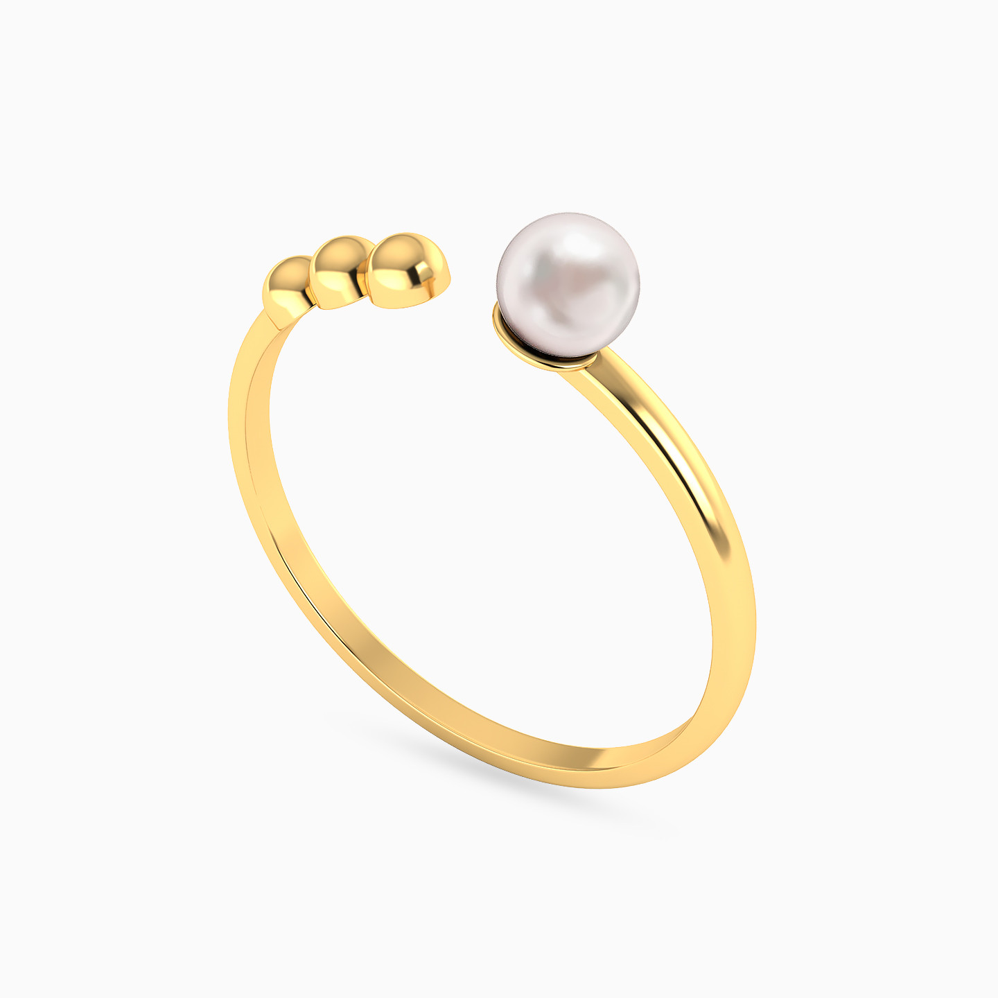 14K Gold Pearls Two-headed Ring - 2