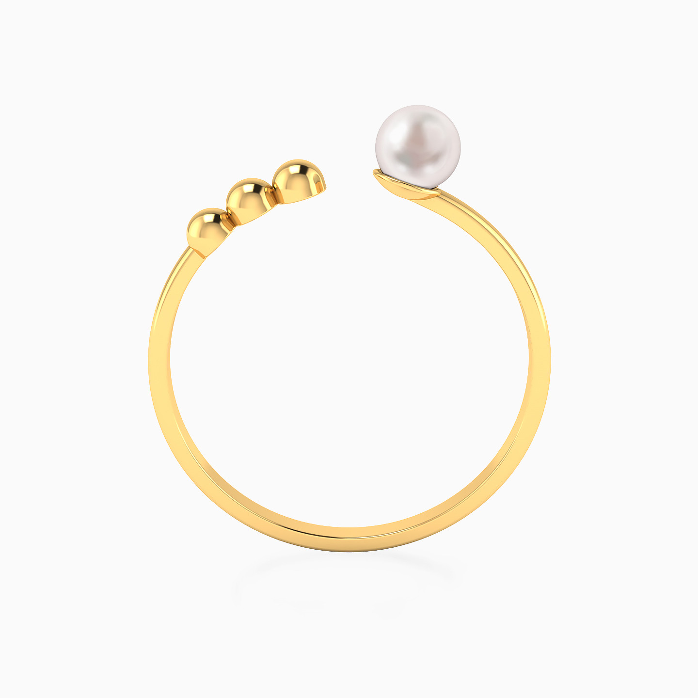 14K Gold Pearls Two-headed Ring - 3