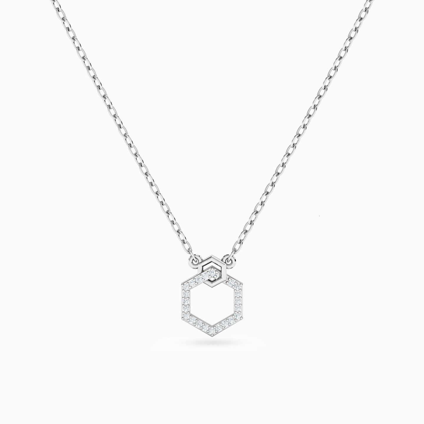 Hexagon Diamond Necklace in 18K Gold Hexagon Diamond Necklace in 18K Gold