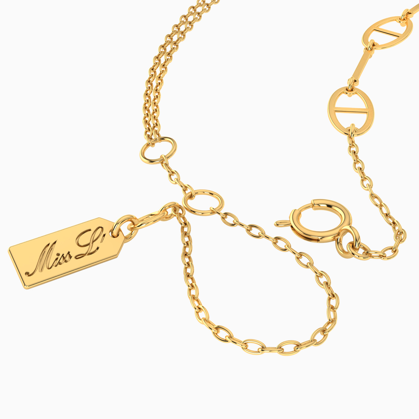 Links Chain Necklace in 18K Gold - 2 Links Chain Necklace in 18K Gold - 2
