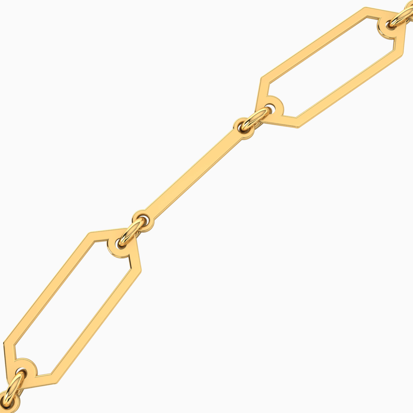 Links Chain Necklace in 18K Gold - 3 Links Chain Necklace in 18K Gold - 3
