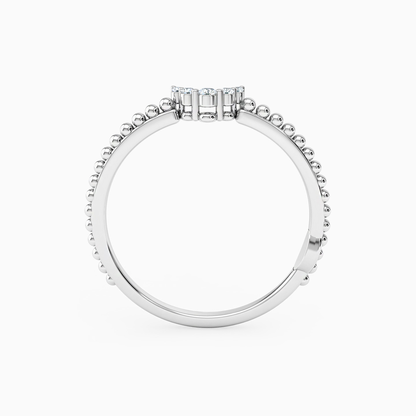 خاتم ذهب قوس عيار 18 قيراط مزين بالألماس - 3 خاتم ذهب قوس عيار 18 قيراط مزين بالألماس - 3