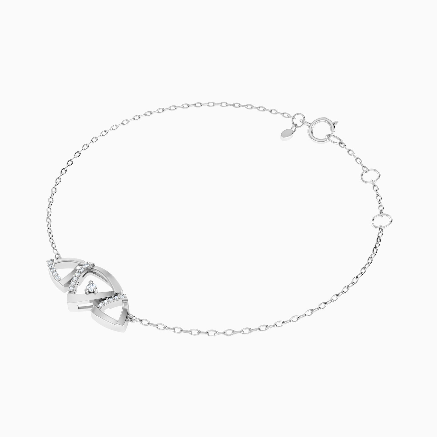 Triangle Diamond Chain Bracelet in 18K Gold - 2 Triangle Diamond Chain Bracelet in 18K Gold - 2