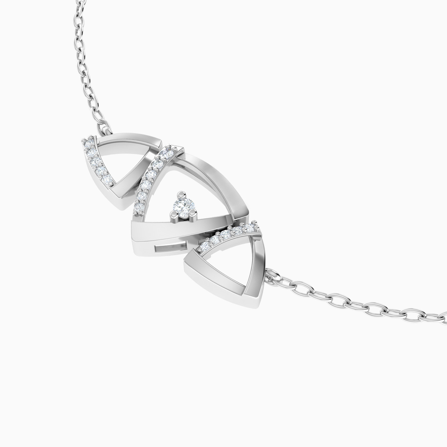 Triangle Diamond Chain Bracelet in 18K Gold - 3 Triangle Diamond Chain Bracelet in 18K Gold - 3