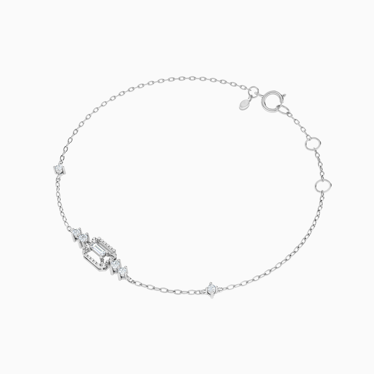 Square Diamond Chain Bracelet in 18K Gold - 2 Square Diamond Chain Bracelet in 18K Gold - 2