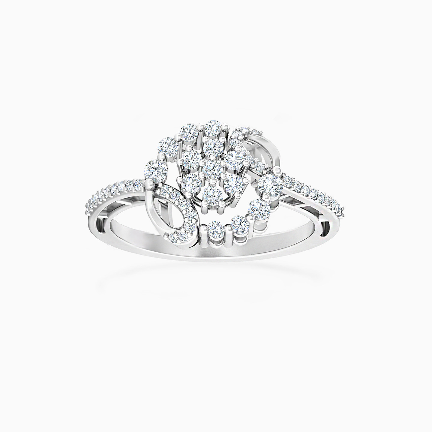 Flower Diamond Ring in 18K Gold